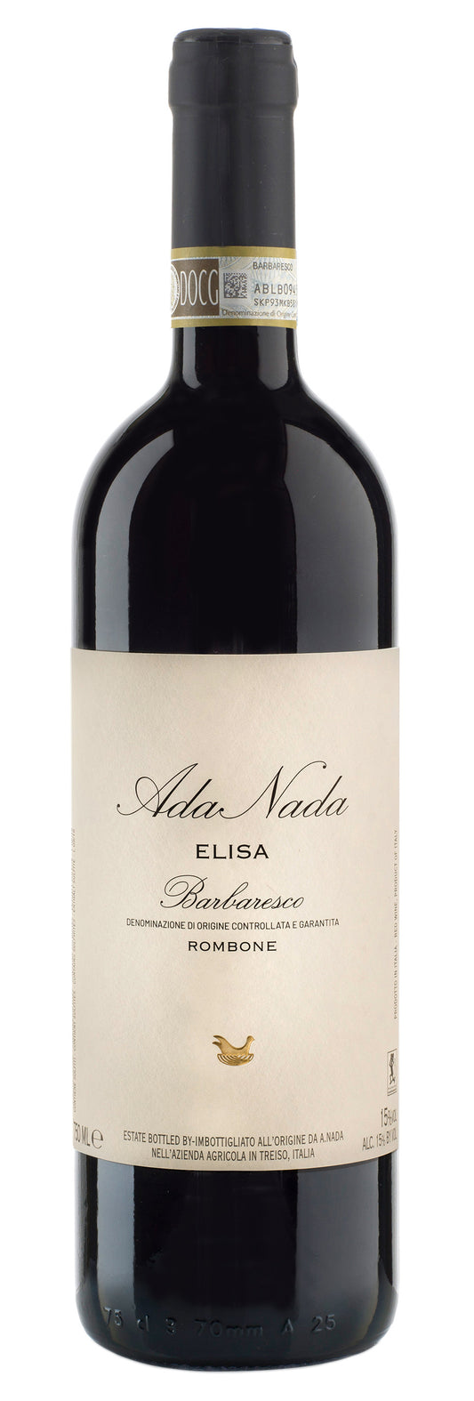 Ada Nada Barbaresco Elisa 2018  Front Bottle Shot