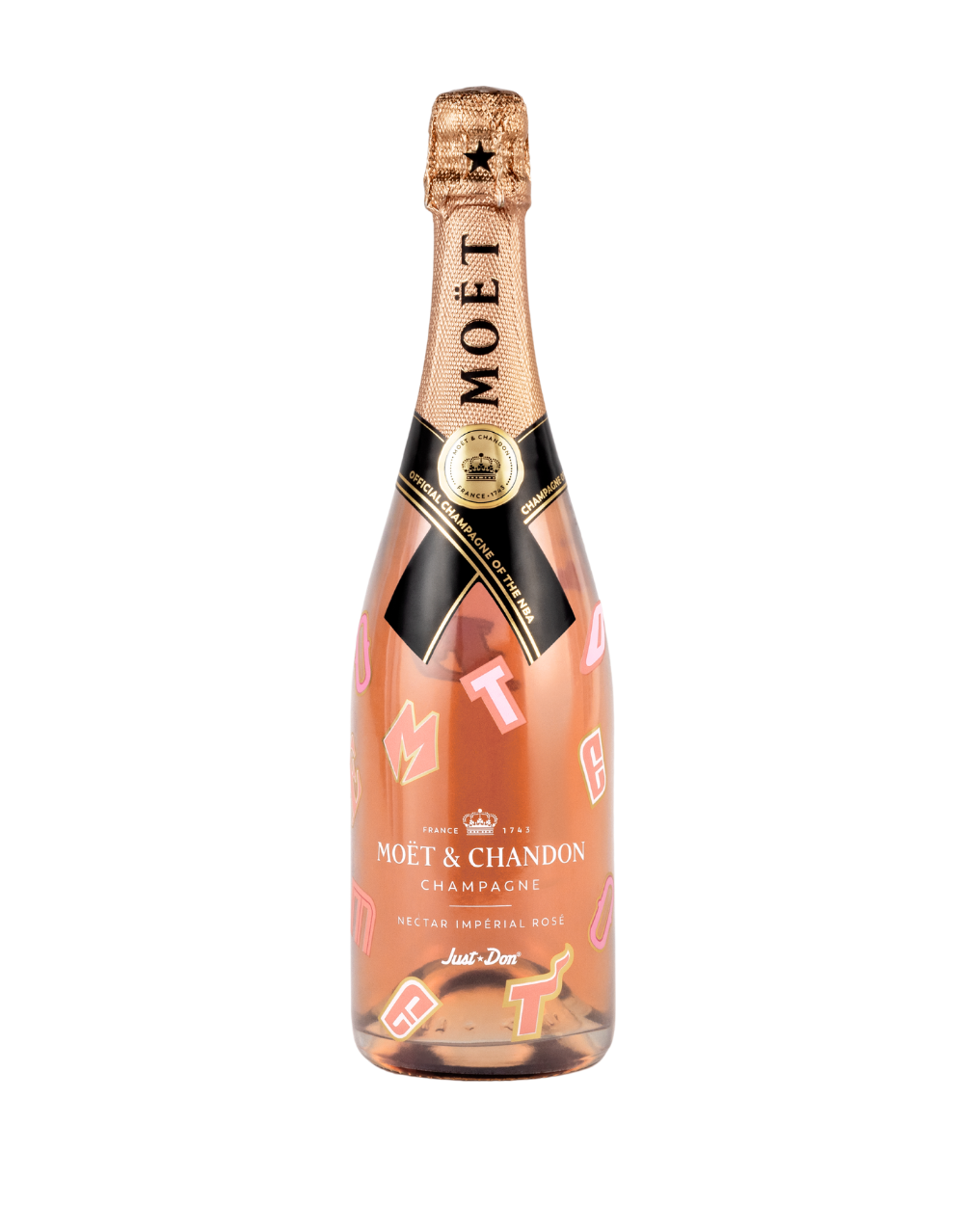 MOËT & CHANDON NECTAR IMPERIAL ROSÉ X NBA COLLECTION BY JUST DON LIMITED EDITION BOTTLE 750 ML