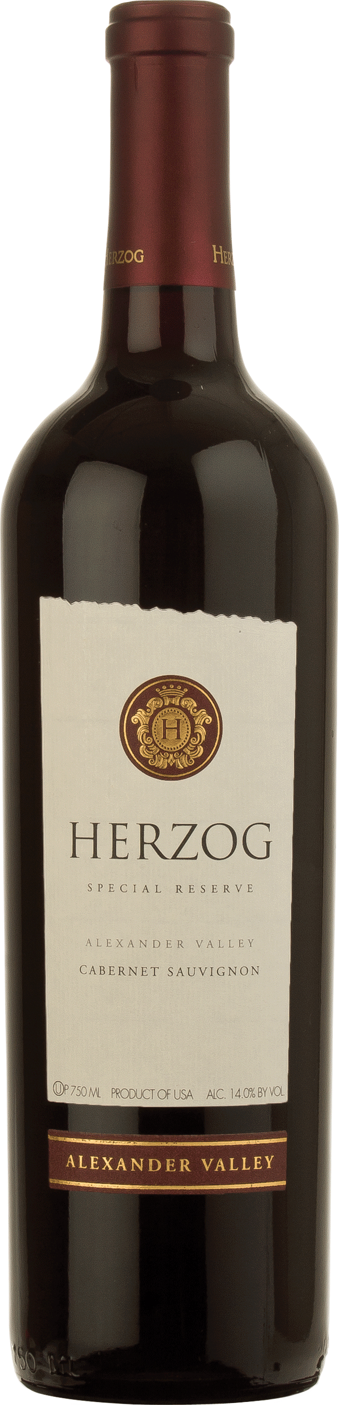 Baron Herzog Alexander Valley Special Reserve Cabernet Sauvignon (OU Kosher) 2021  Front Bottle Shot