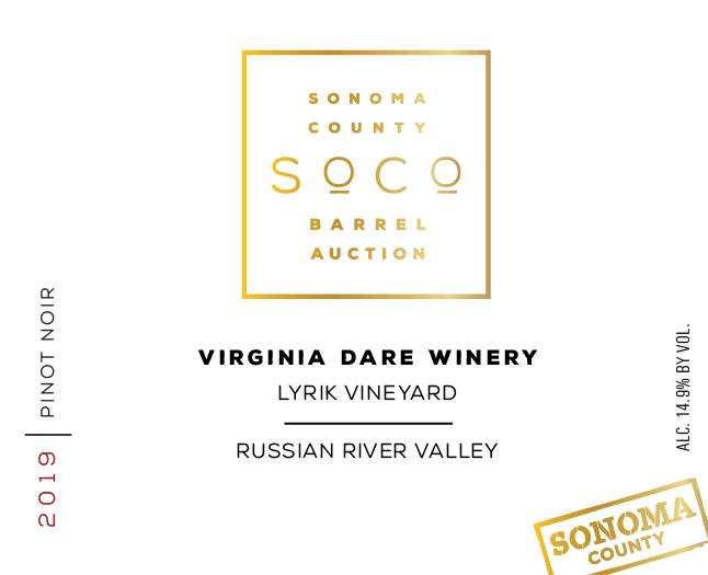 Virginia Dare Winery Pinot Noir (Sonoma Barrel Auction) 2019