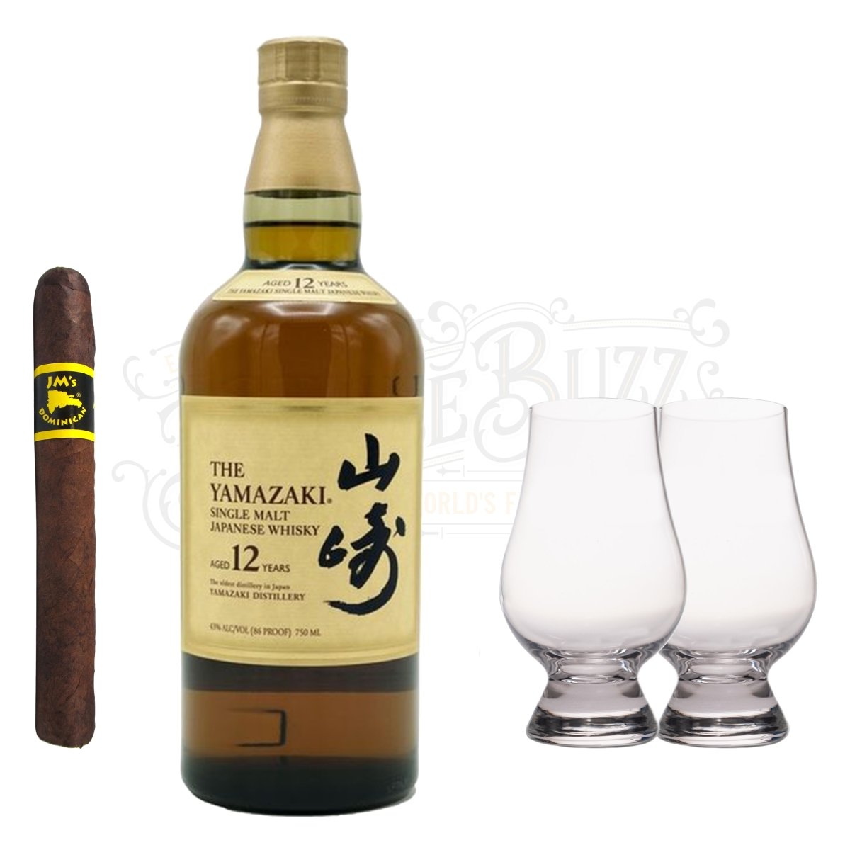 Yamazaki 12 Year With Glencairn Set & Cigar Bundle