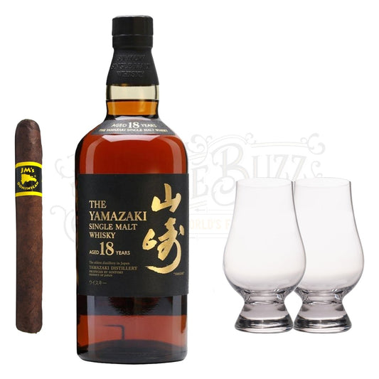 Yamazaki 18 Year With Glencairn Set & Cigar Bundle