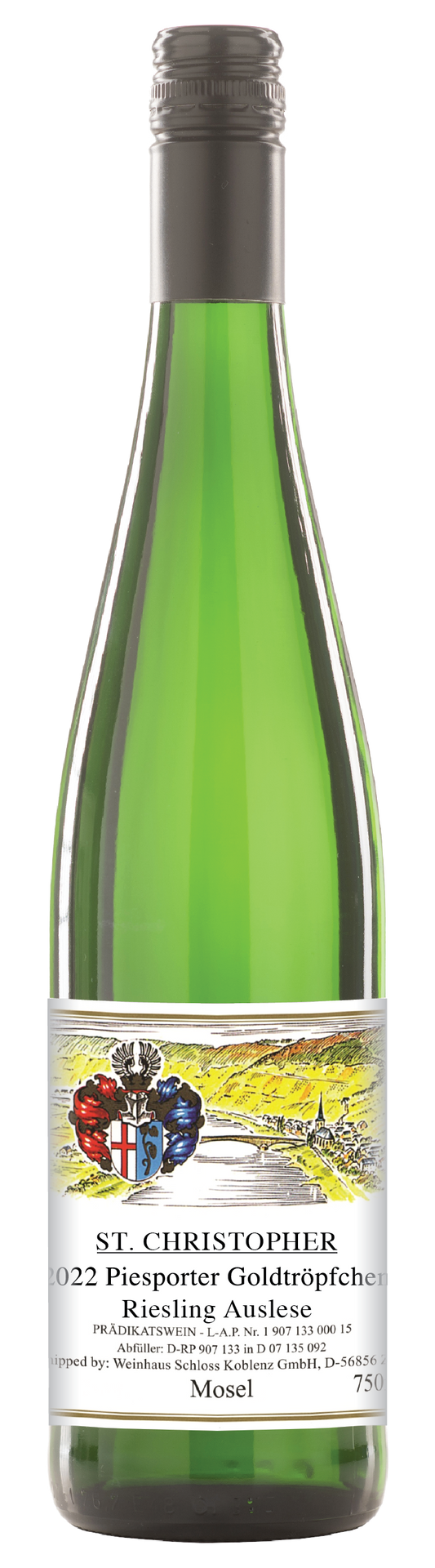 St. Christopher Piesporter Goldtropfchen Riesling Auslese 2022  Front Bottle Shot