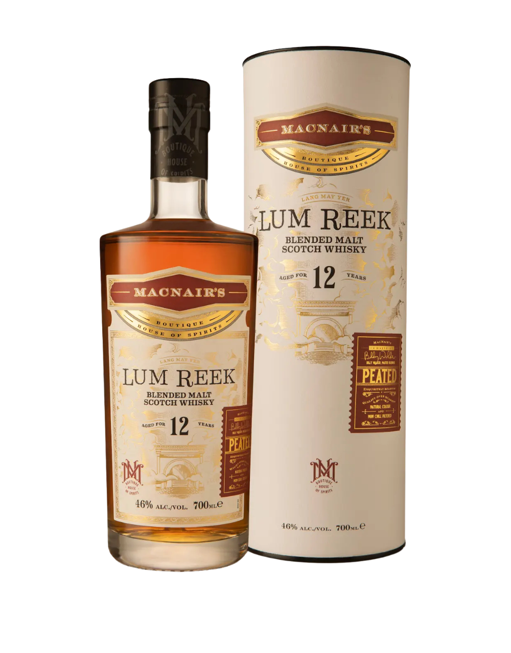 MACNAIR'S LUM REEK 12 YEAR OLD PEATED BLENDED MALT 700 ML
