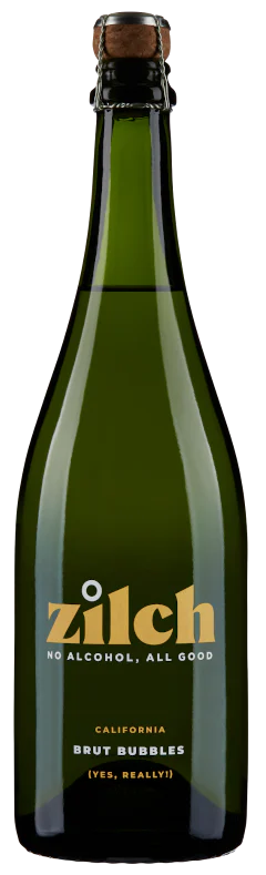 Zilch Brut Bubbles (Non-Alcoholic)  Front Bottle Shot
