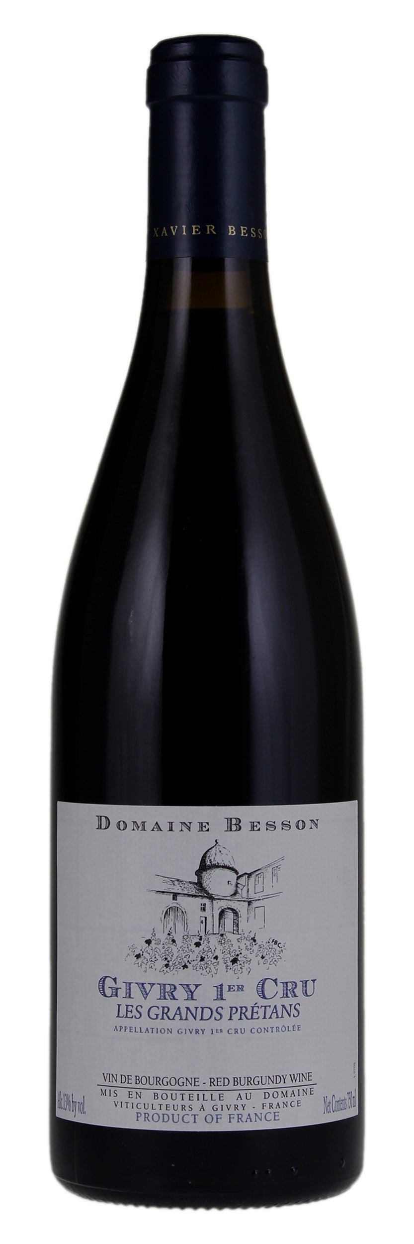 Domaine Besson Givry Les Grands Pretans Premier Cru 2022  Front Bottle Shot