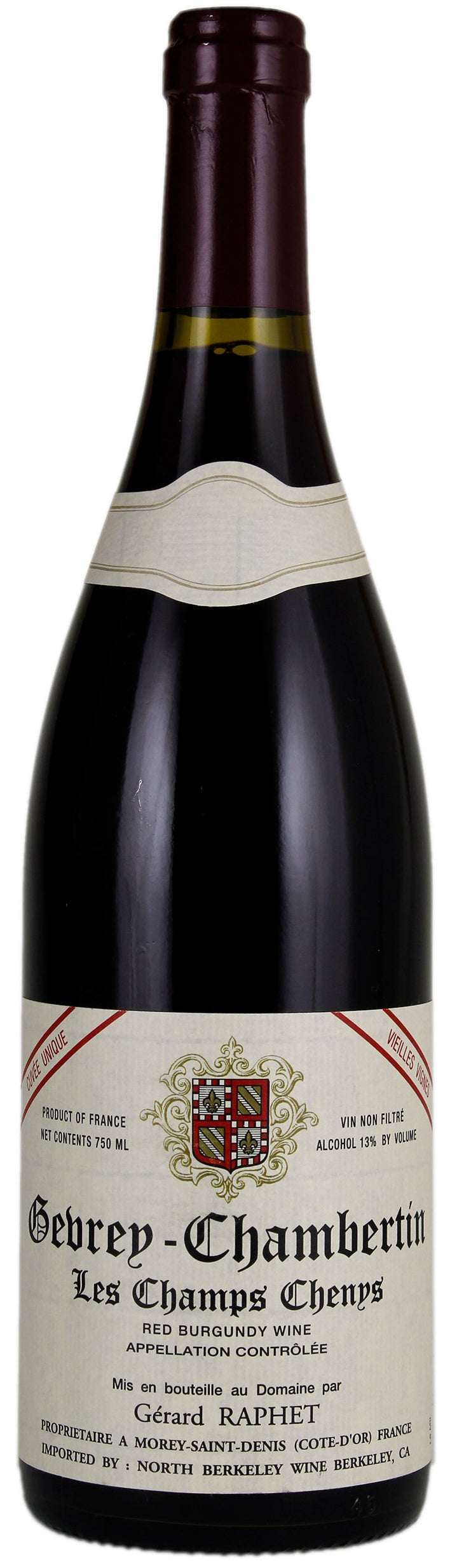 Domaine Gerard Raphet Gevrey-Chambertin Champ Chenys Vieilles Vignes 2022  Front Bottle Shot