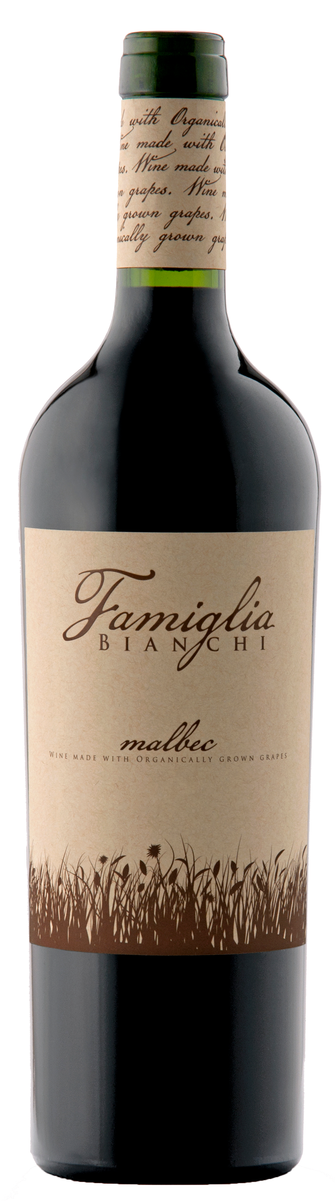 Famiglia Bianchi Organic Malbec 2023  Front Bottle Shot
