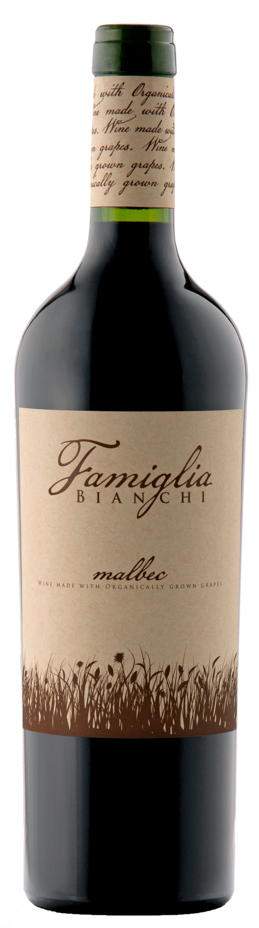 Famiglia Bianchi Organic Malbec 2023  Front Bottle Shot