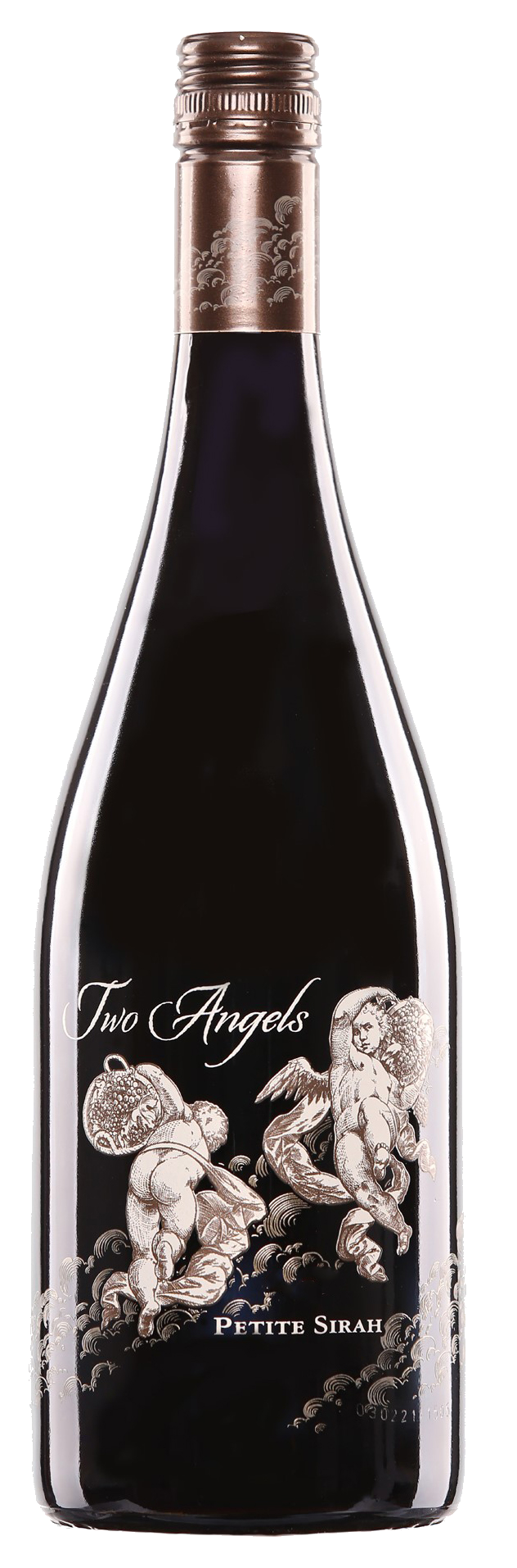 Two Angels Petite Sirah 2020  Front Bottle Shot