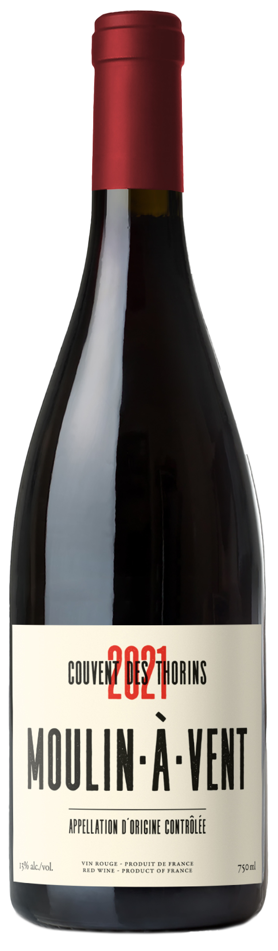 Chateau du Moulin-a-Vent Couvent des Thorins 2021  Front Bottle Shot