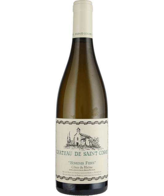 Chateau de Saint Cosme Cotes du Rhone Hominis Fides Blanc 2022  Front Bottle Shot
