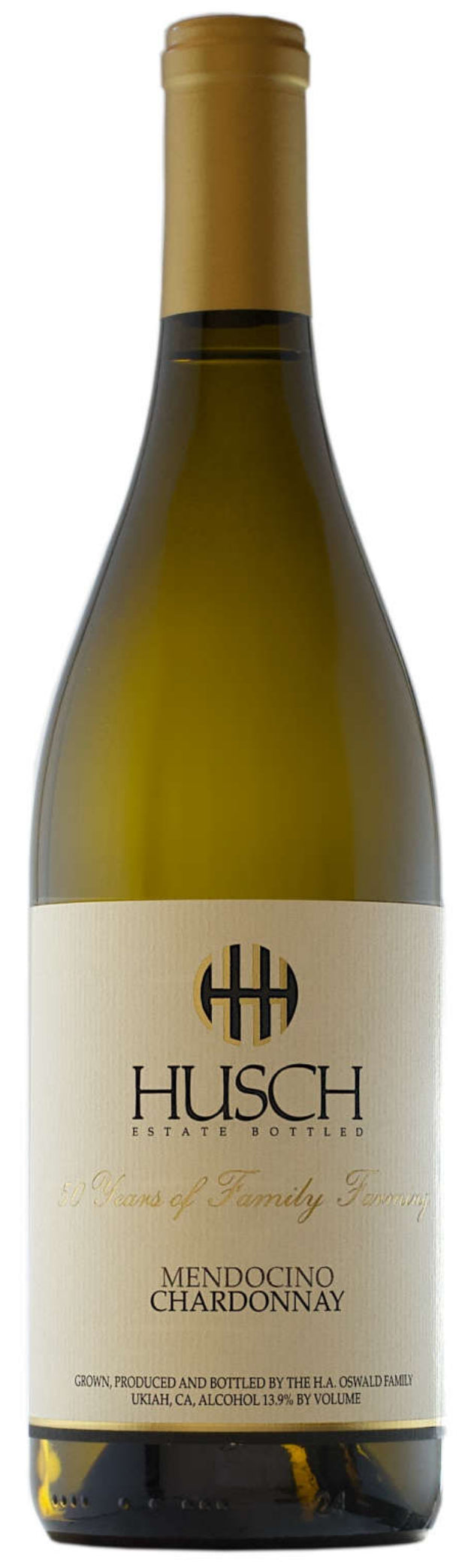 Husch Mendocino Chardonnay 2023  Front Bottle Shot