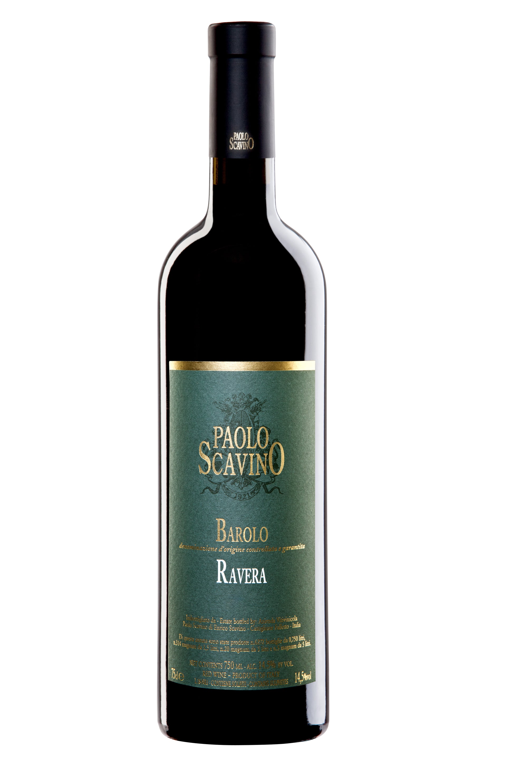 Paolo Scavino Barolo Ravera 2019  Front Bottle Shot