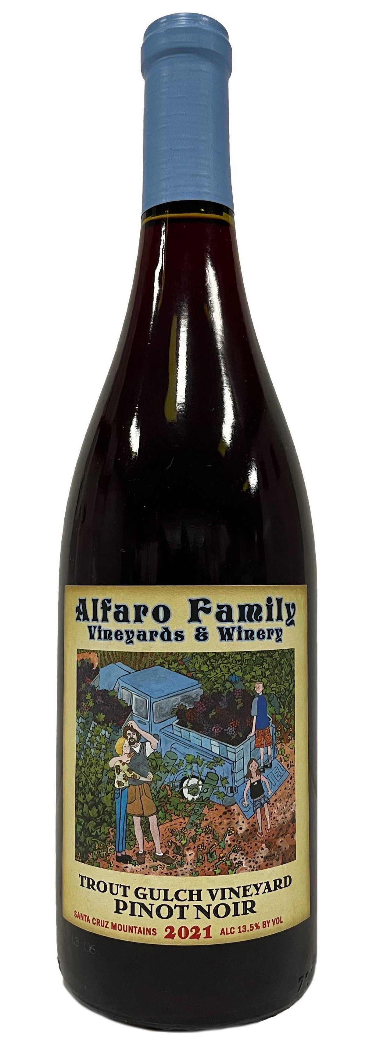 Alfaro Family Trout Gulch Vineyard Pinot Noir 2021  Front Bottle Shot
