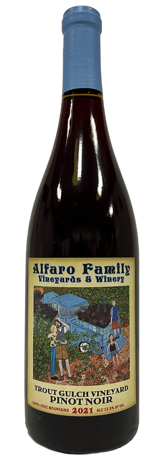 Alfaro Family Trout Gulch Vineyard Pinot Noir 2021  Front Bottle Shot