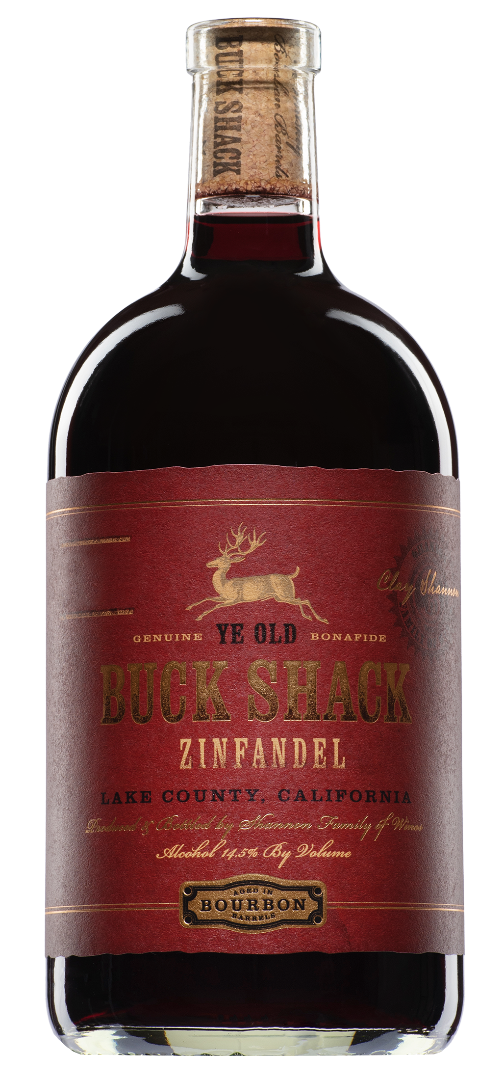 Shannon Ridge Buck Shack Bourbon Barrel Zinfandel 2021  Front Bottle Shot