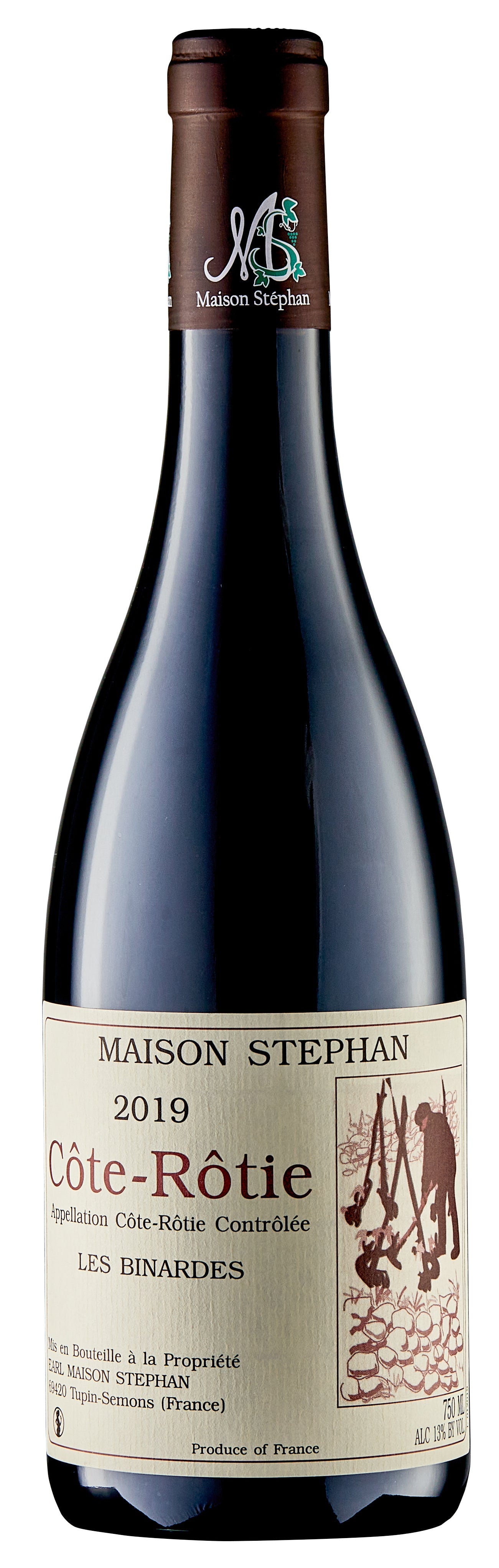 Jean-Michel Stephan Cote-Rotie Les Binardes 2022  Front Bottle Shot