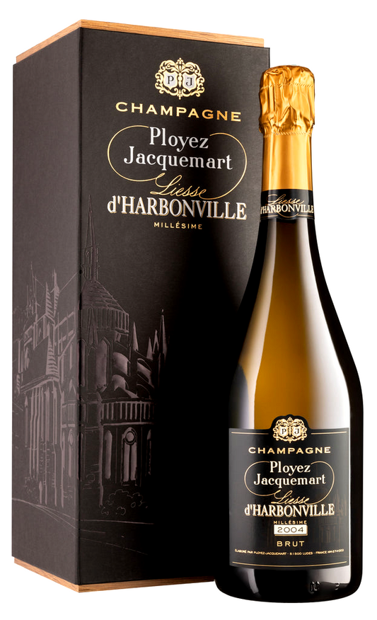 Champagne Ployez-Jacquemart Liesse d'Harbonville Brut with Gift Box 2004  Front Bottle Shot