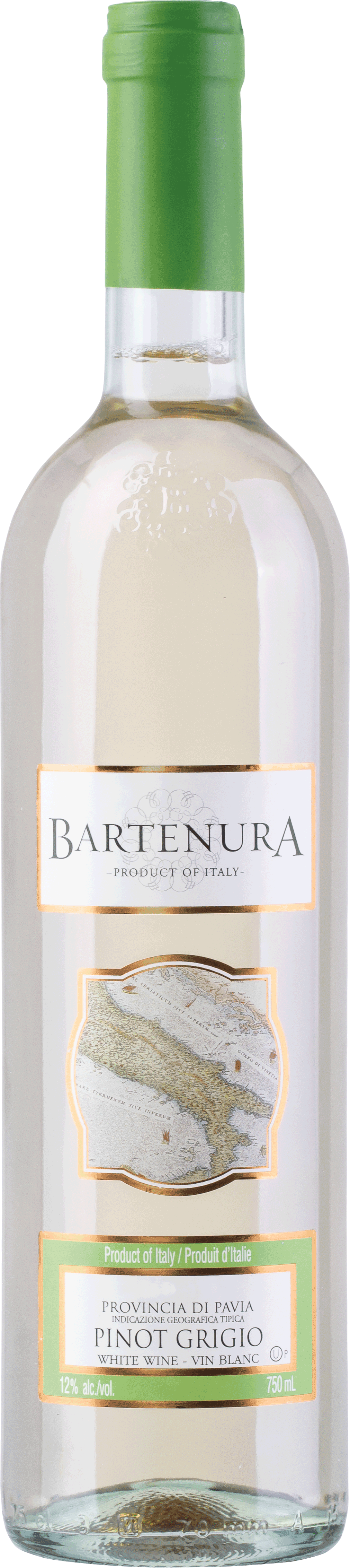 Bartenura Pinot Grigio (OU Kosher) 2022  Front Bottle Shot