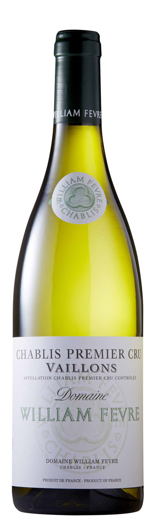 William Fevre Chablis Vaillons Premier Cru 2022  Front Bottle Shot