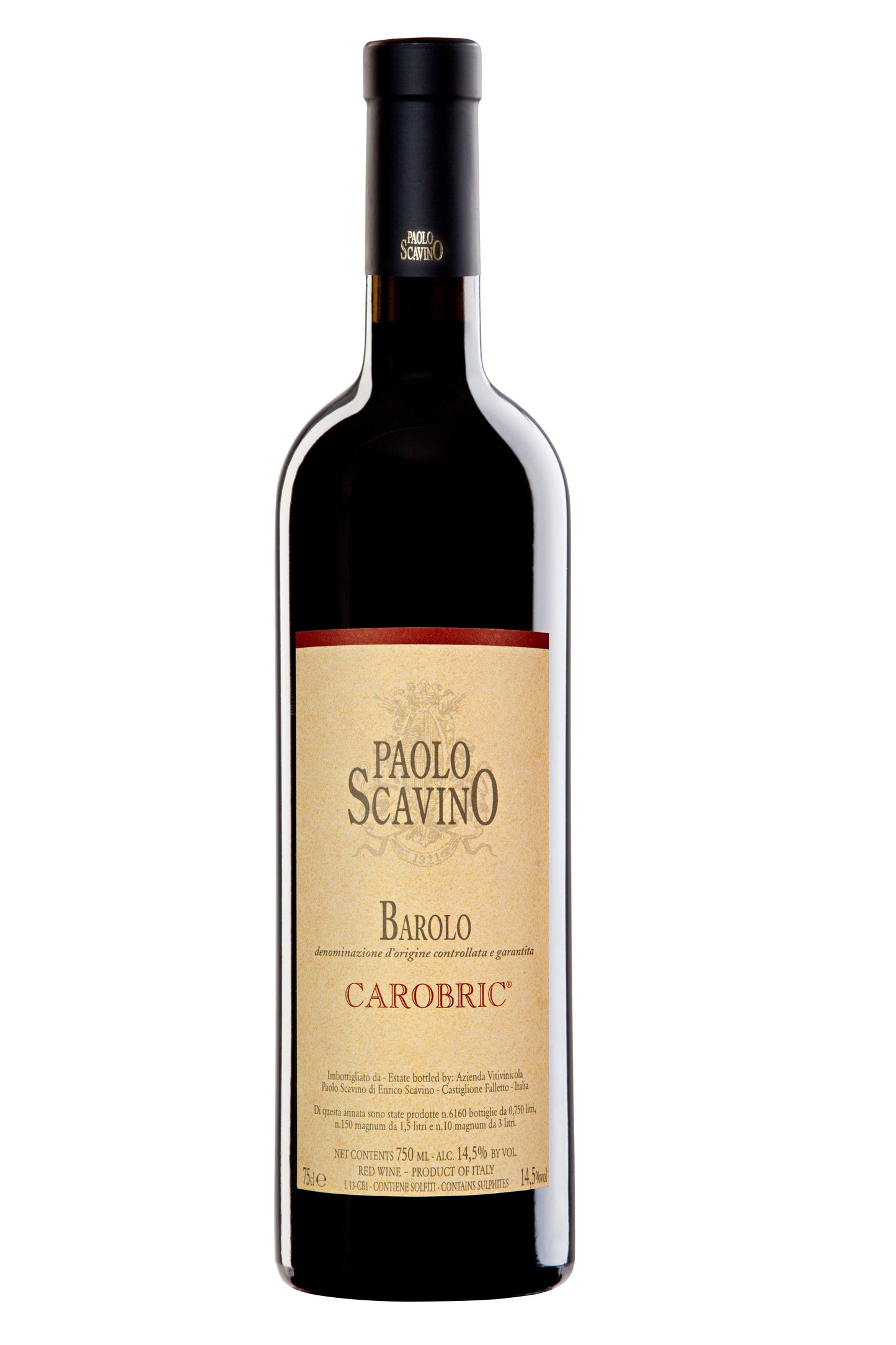 Paolo Scavino Barolo Carobric 2018  Front Bottle Shot