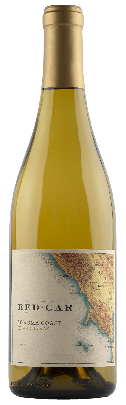 Red Car Sonoma Coast Chardonnay 2021  Front Bottle Shot