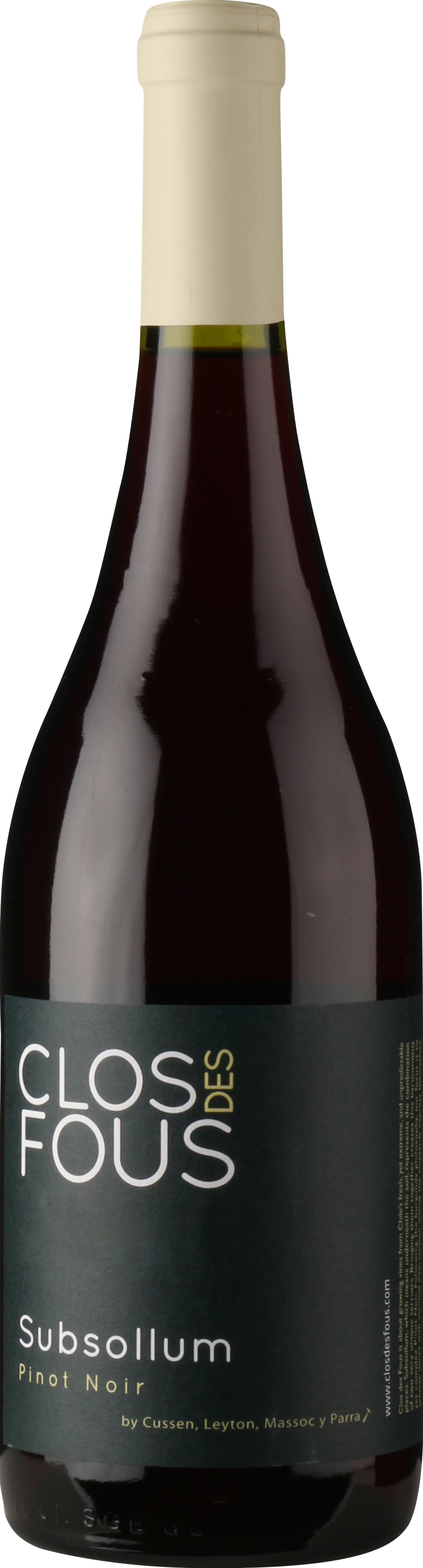 Clos des Fous Subsollum Pinot Noir 2023  Front Bottle Shot