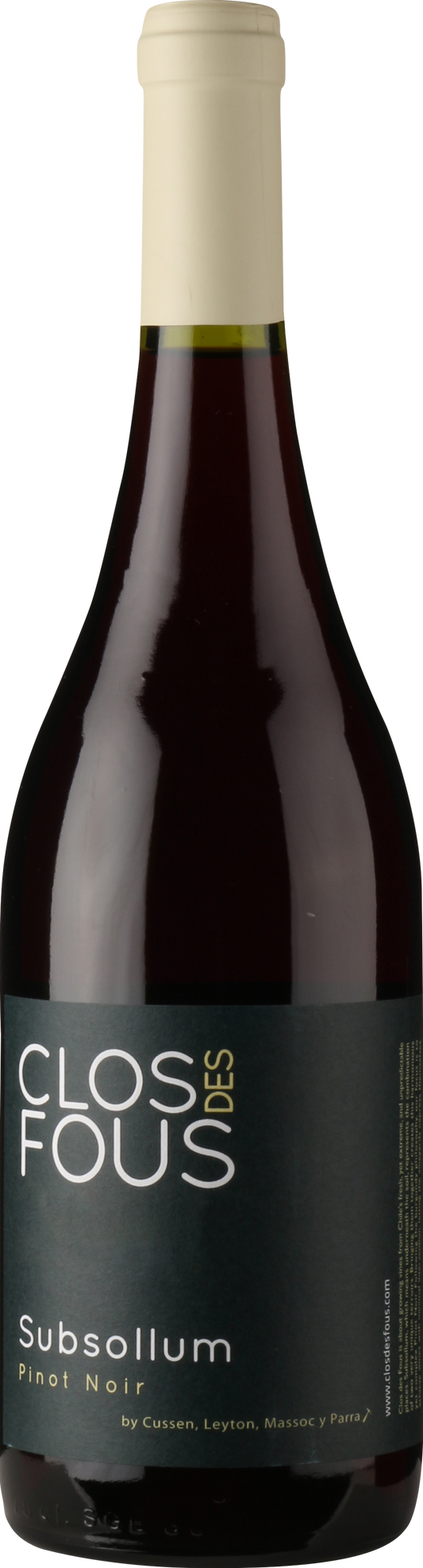 Clos des Fous Subsollum Pinot Noir 2023  Front Bottle Shot