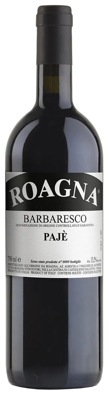 Roagna Barbaresco Paje 2019  Front Bottle Shot