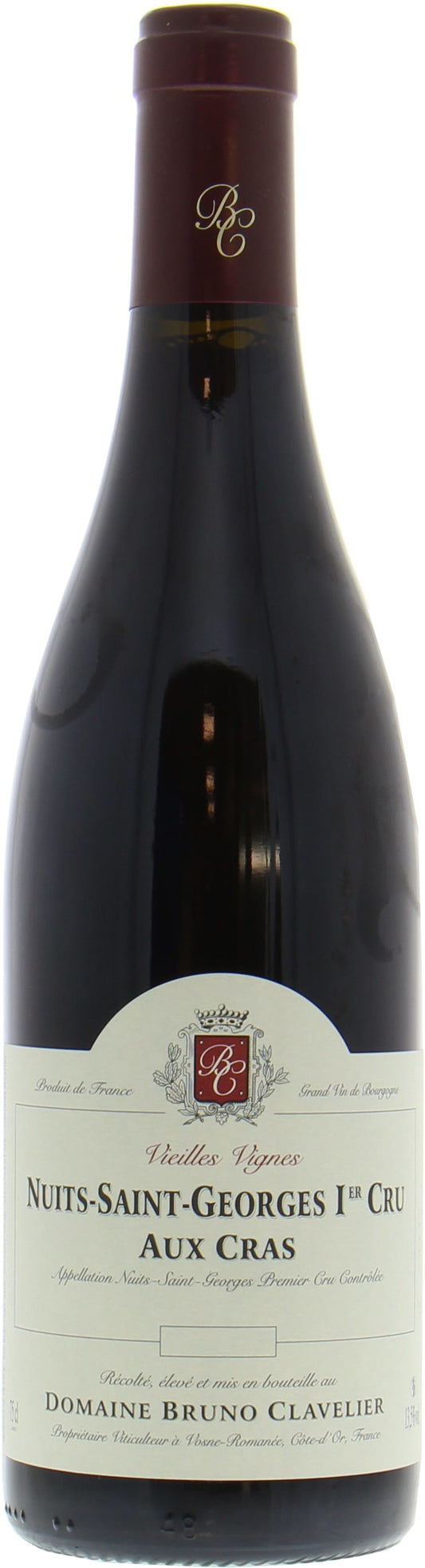 Domaine Bruno Clavelier Nuits-St-Georges Aux Cras Vieilles Vignes Premier Cru 2021  Front Bottle Shot