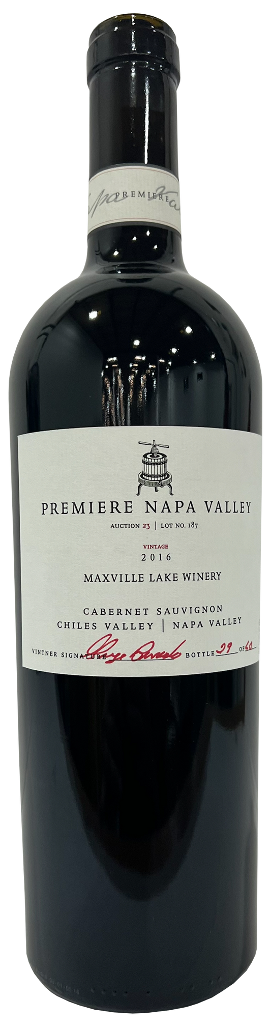 Maxville Cabernet Sauvignon (Premiere Napa Auction) 2016  Front Bottle Shot