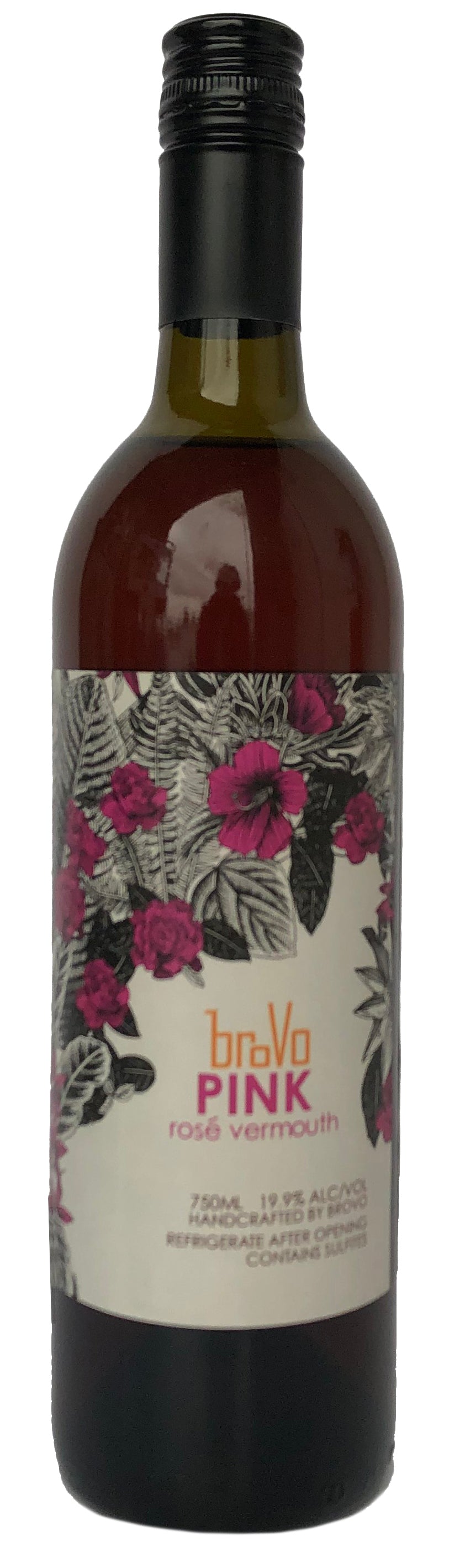BroVo Pink Rose Vermouth  Front Bottle Shot