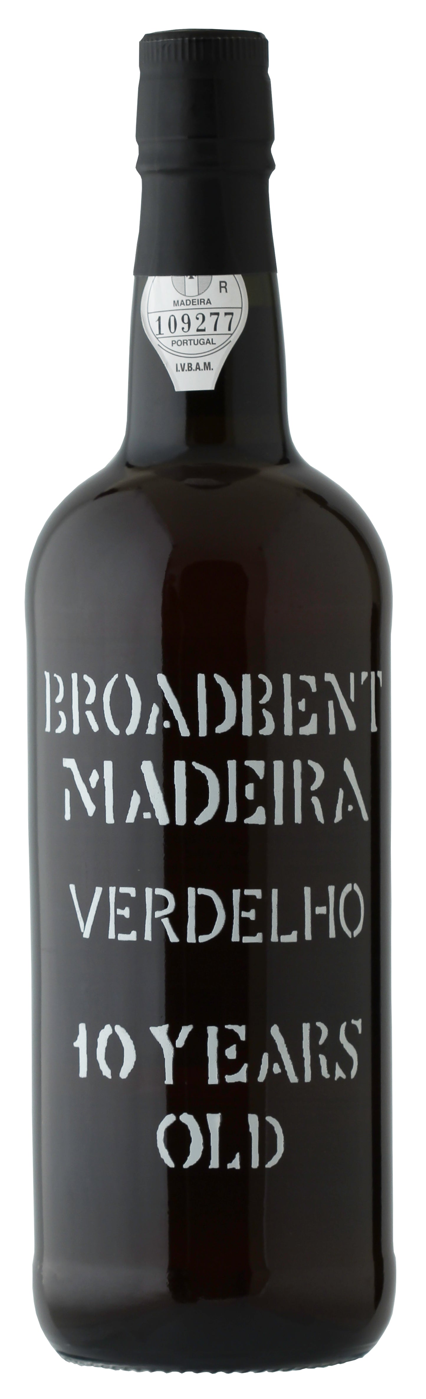 Broadbent 10 Years Old Verdelho Madeira Front Bottle Shot