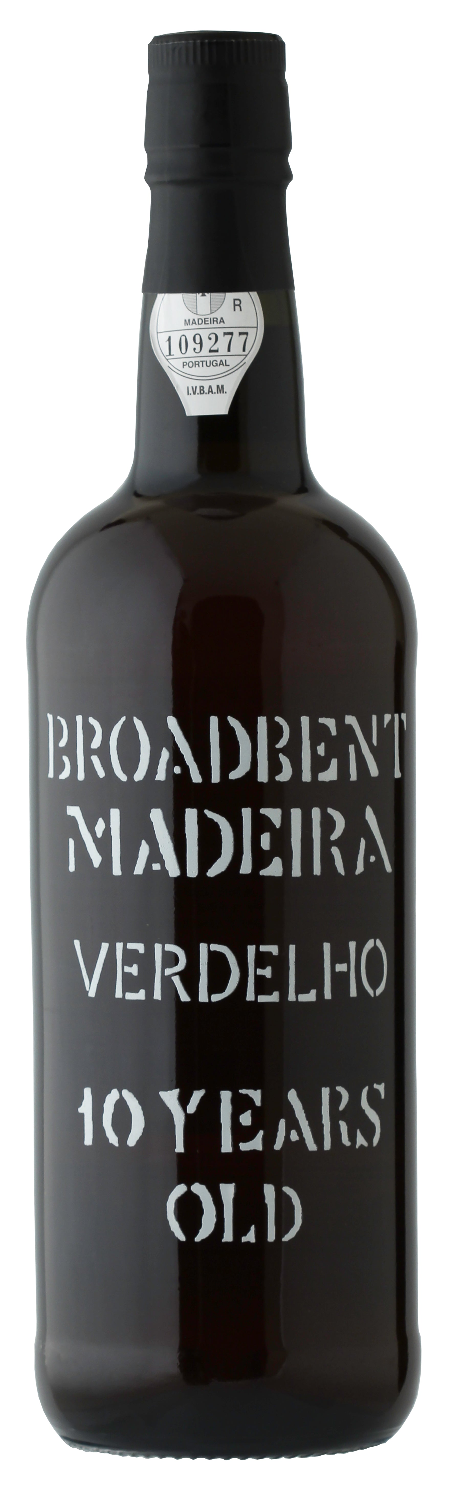 Broadbent 10 Years Old Verdelho Madeira Front Bottle Shot