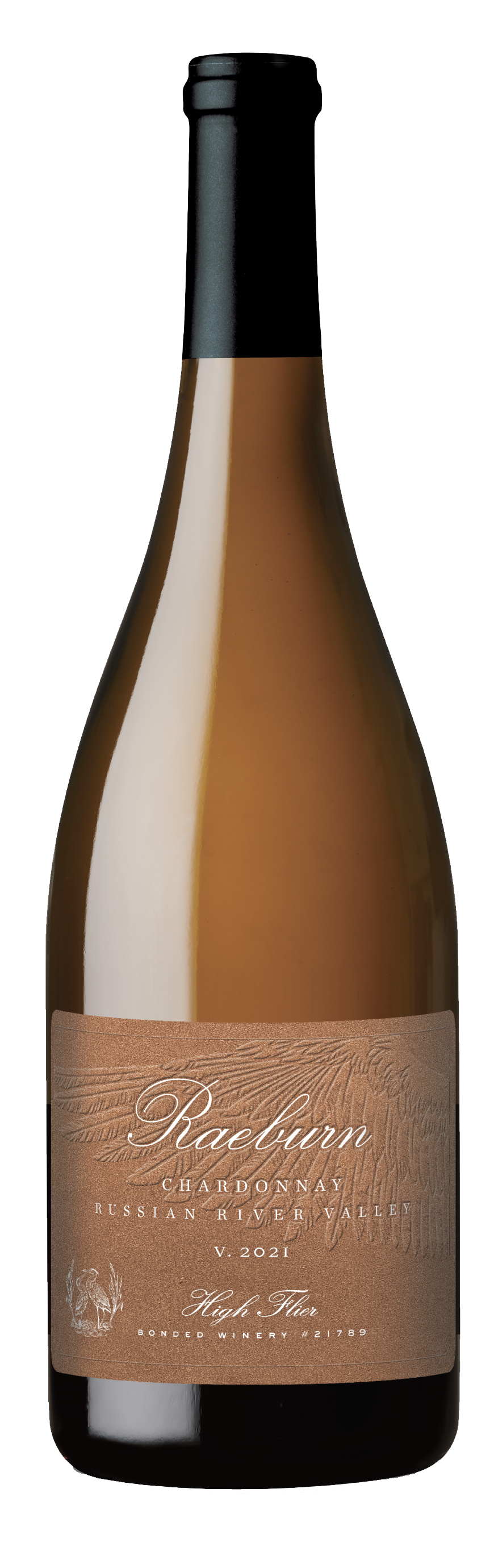 Raeburn High Flier Chardonnay 2021  Front Bottle Shot